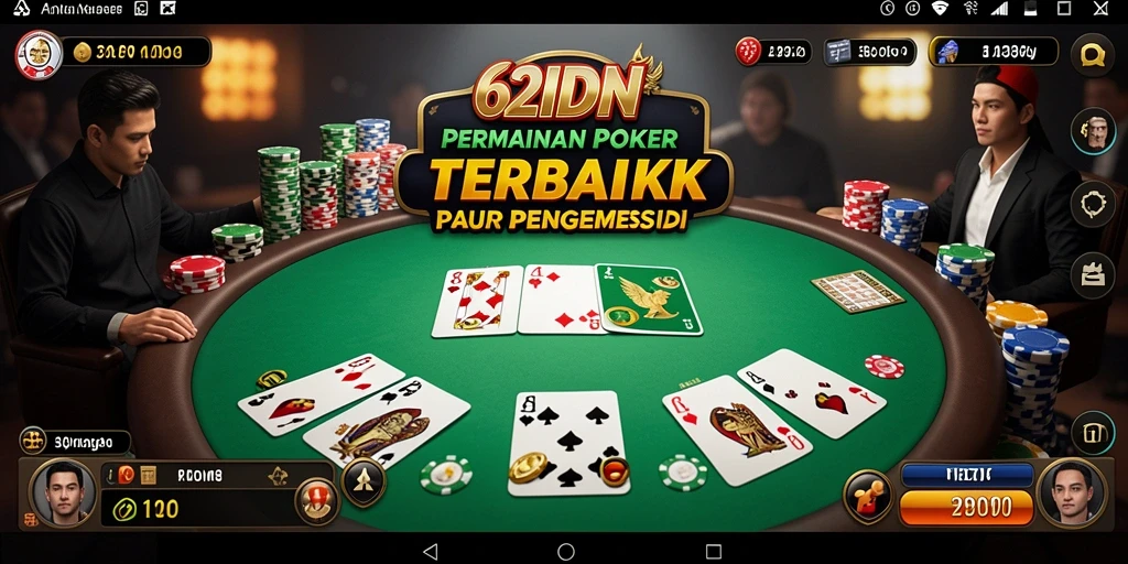 Tampilan gameplay Poker yang mendebarkan di 62IDN.