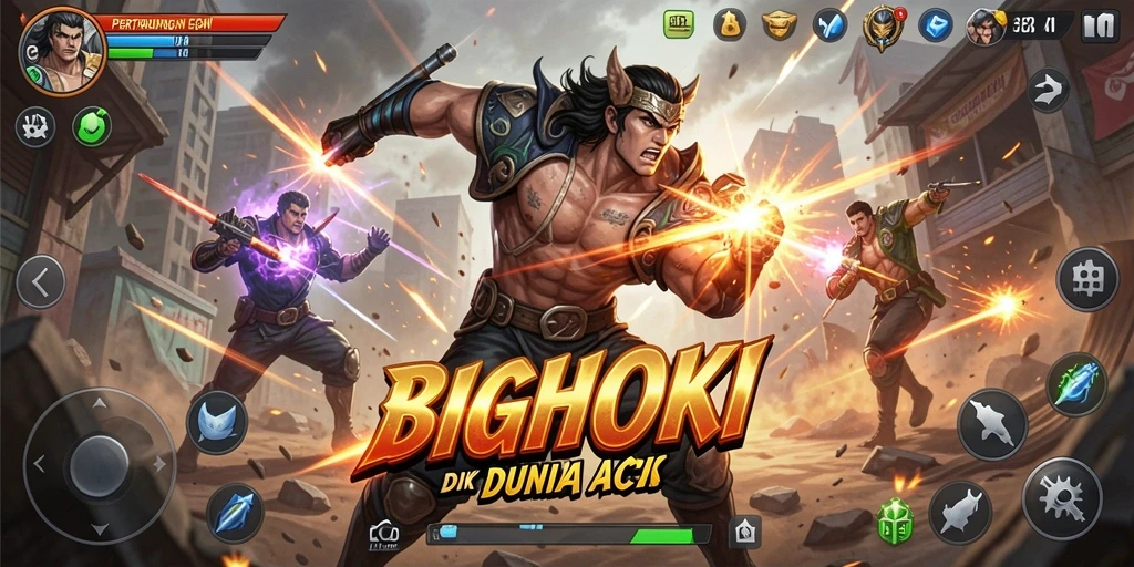 Tampilan gameplay BIGHOKI yang mendebarkan dalam aksi penuh.