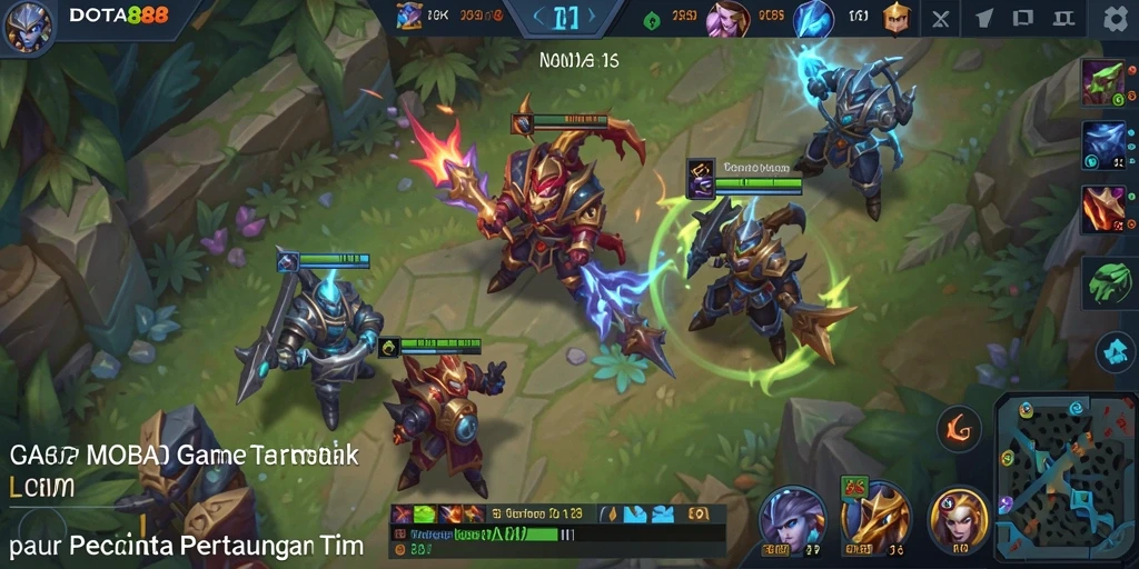 Tampilan gameplay seru di DOTA88 dengan pertempuran tim yang intens.