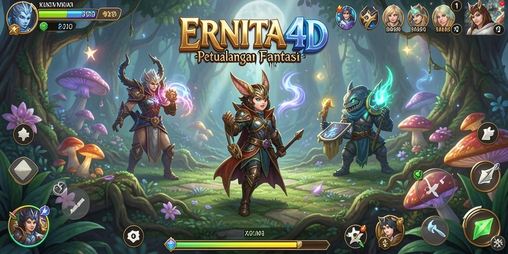 Tangkapan layar gameplay ERNITA4D yang menampilkan pertarungan seru dan grafis menawan.