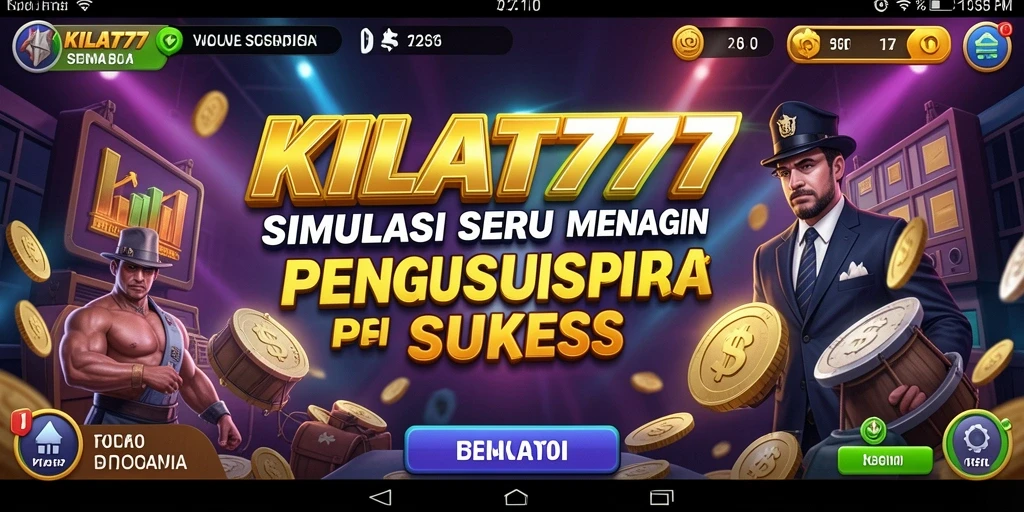 Screenshot gameplay KILAT777 dengan tampilan manajemen bisnis yang menarik.