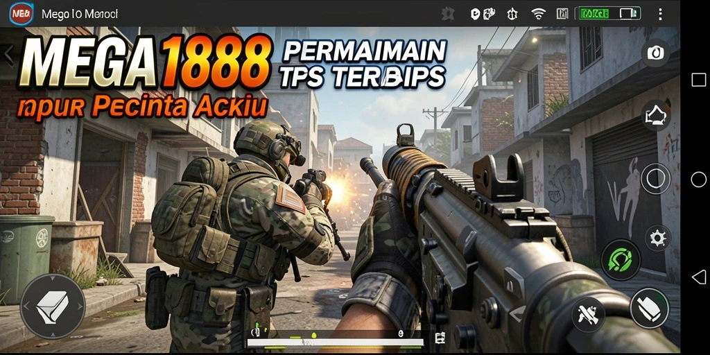 Screenshot gameplay MEGA188 yang menampilkan aksi menembak yang seru.