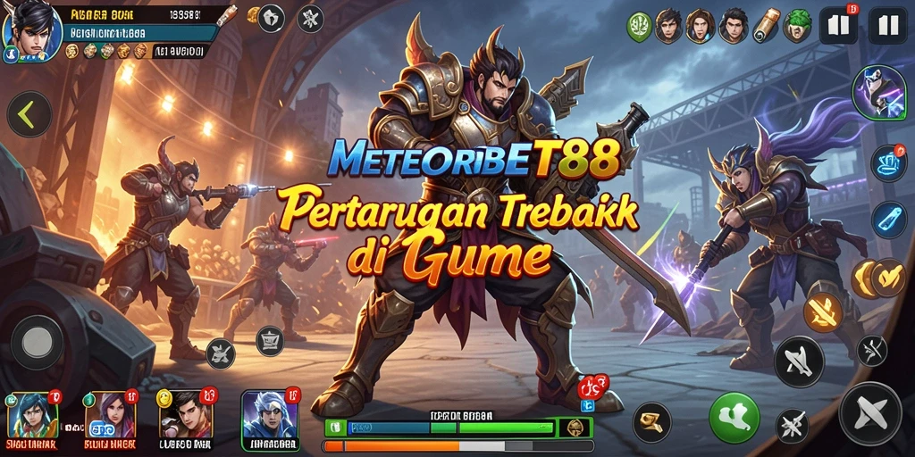 Tampilan gameplay pertarungan yang seru di METEORBET88.
