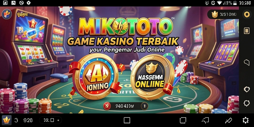 Screenshot utama MIKOTOTO menampilkan aksi permainan Kasino yang seru.