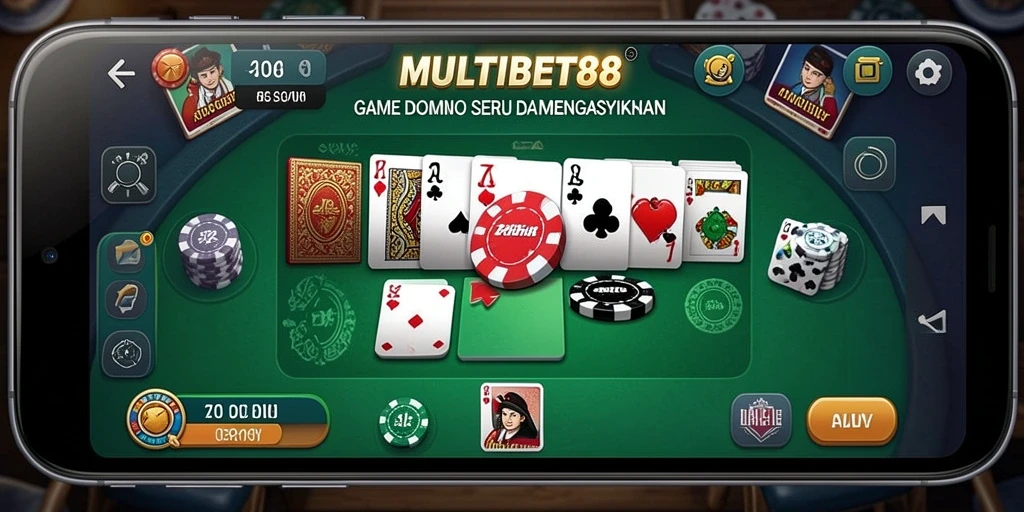 Screenshot gameplay MULTIBET88 yang menampilkan aksi seru permainan Domino.