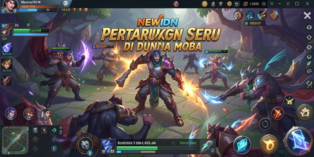 Gameplay seru dalam arena MOBA NEWIDN.