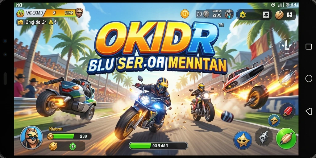 Gameplay balapan yang mendebarkan dan menegangkan di OKIDR.