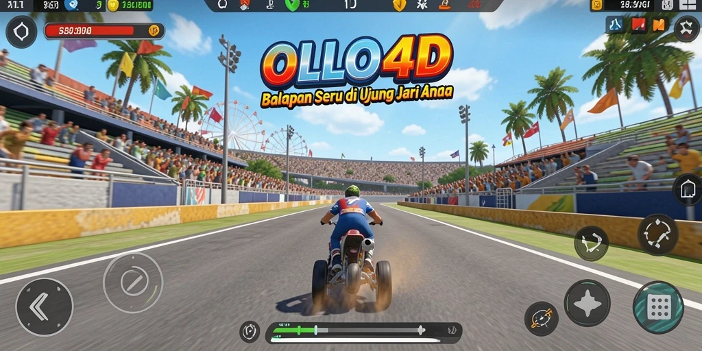 Tampilan gameplay seru saat balapan di OLLO4D.