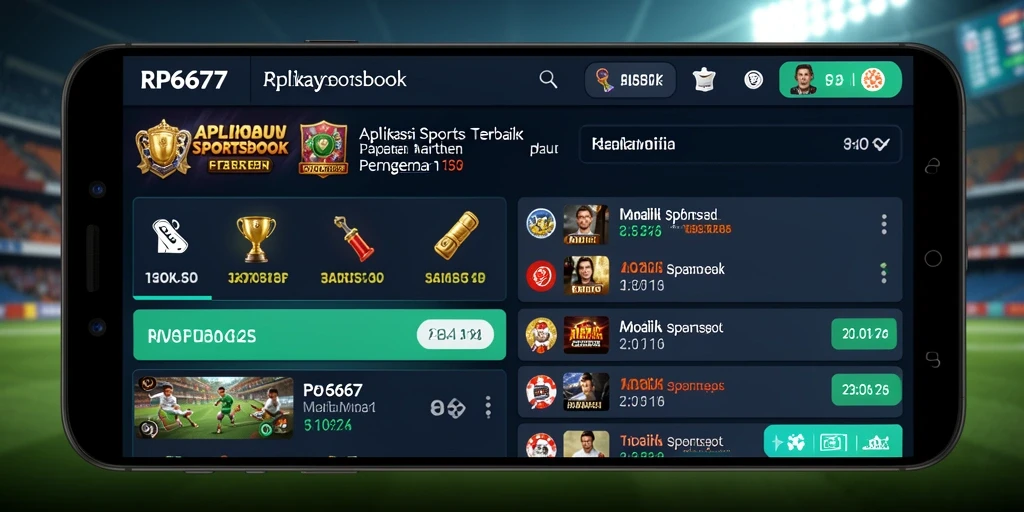 Tampilan gameplay RP6677 menampilkan berbagai opsi taruhan olahraga.