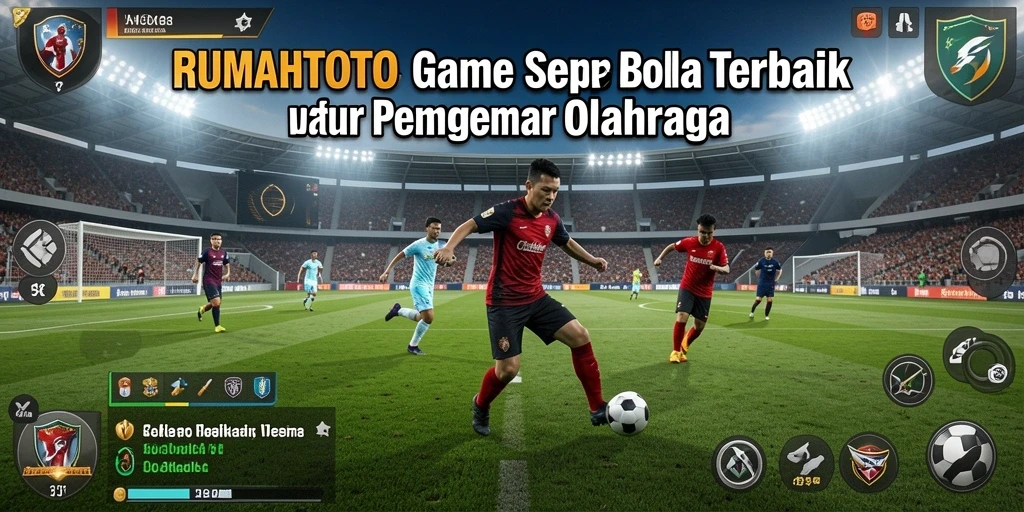 Gameplay RUMAHTOTO yang seru saat mencetak gol di lapangan.