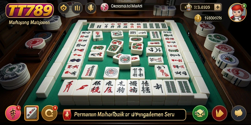 Screenshot gameplay TT789 dengan visual Mahjong yang menawan.